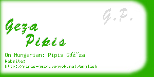 geza pipis business card
